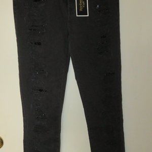 Juicy Couture Black Label Distressed Rhinestone Embellished Skinny Jeans Size 26